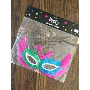 NEW Pink Blue Green Mardi Gras Party Halloween Mask One Size